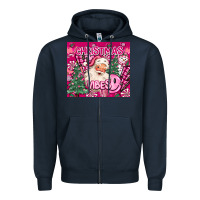 Navy pink christmas vibes Zipper Hoodie - MaliasSmallBusiness