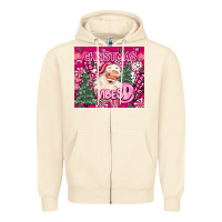 Sandshell pink christmas vibes Zipper Hoodie - MaliasSmallBusiness