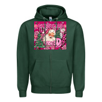 Sports Green pink christmas vibes Zipper Hoodie - MaliasSmallBusiness