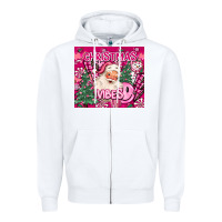 White pink christmas vibes Zipper Hoodie - MaliasSmallBusiness
