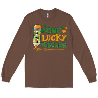 Chestnut one lucky teacher Long Sleeve Tee - MaliasSmallBusiness
