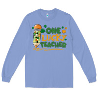 Colony Blue one lucky teacher Long Sleeve Tee - MaliasSmallBusiness