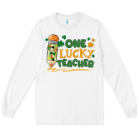 White one lucky teacher Long Sleeve Tee - MaliasSmallBusiness