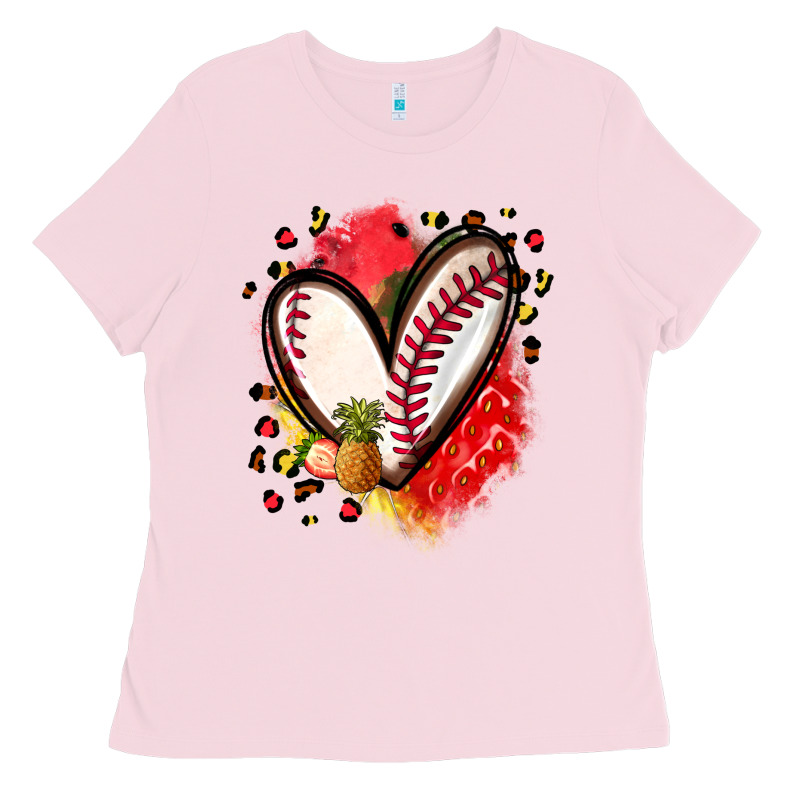 Fruits And Baseball Heart Ladies Tee by Zillion Design Studio | Teevron