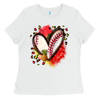 White fruits and baseball heart Ladies Tee - Zillion Design Studio