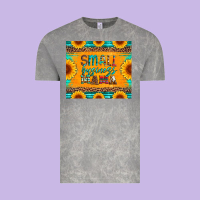 Small Business Mama Leopard Turquoise Aztec Serape Cowhide Sunflowers Vintage Tee Designed By Artiststas