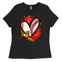 Black fruits and baseball heart Ladies Tee - Zillion Design Studio