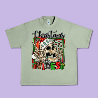 Christmas Vibes Skeleton Urban Heavy Tee Designed By Jasminsmagicworld
