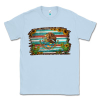 Dusty Blue cactus turquoise serape leopard mexican flag Classic Tee - Jasminsmagicworld