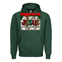 Sports Green jesus the reason for the season Zipper Hoodie - MaliasSmallBusiness