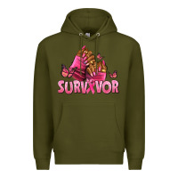 Army Green Breast Cancer survivor afro nails Premium Hoodie - NancyCooperArtShop