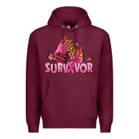 Burgundy Breast Cancer survivor afro nails Premium Hoodie - NancyCooperArtShop