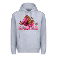 Heather Grey Breast Cancer survivor afro nails Premium Hoodie - NancyCooperArtShop
