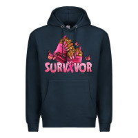 Navy Breast Cancer survivor afro nails Premium Hoodie - NancyCooperArtShop