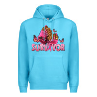 Ocean Blue Breast Cancer survivor afro nails Premium Hoodie - NancyCooperArtShop