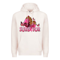 Pale Pink Breast Cancer survivor afro nails Premium Hoodie - NancyCooperArtShop