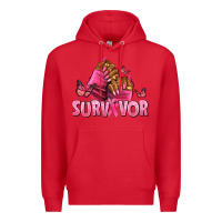 Red Breast Cancer survivor afro nails Premium Hoodie - NancyCooperArtShop