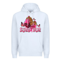 White Breast Cancer survivor afro nails Premium Hoodie - NancyCooperArtShop