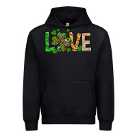 Black St. Patrick's Love luck with clover Urban Hoodie - HowdyJamesFarm