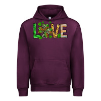 Mauve Wine St. Patrick's Love luck with clover Urban Hoodie - HowdyJamesFarm