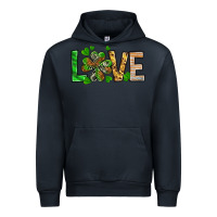 Navy St. Patrick's Love luck with clover Urban Hoodie - HowdyJamesFarm