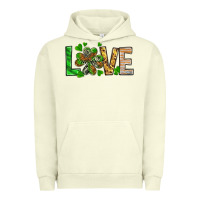 Pigment Pistachio St. Patrick's Love luck with clover Urban Hoodie - HowdyJamesFarm