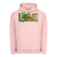 Pigment Salmon St. Patrick's Love luck with clover Urban Hoodie - HowdyJamesFarm