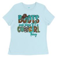 Boots And Bling Its A Cowgirl Thing Ladies Tee | Teevron