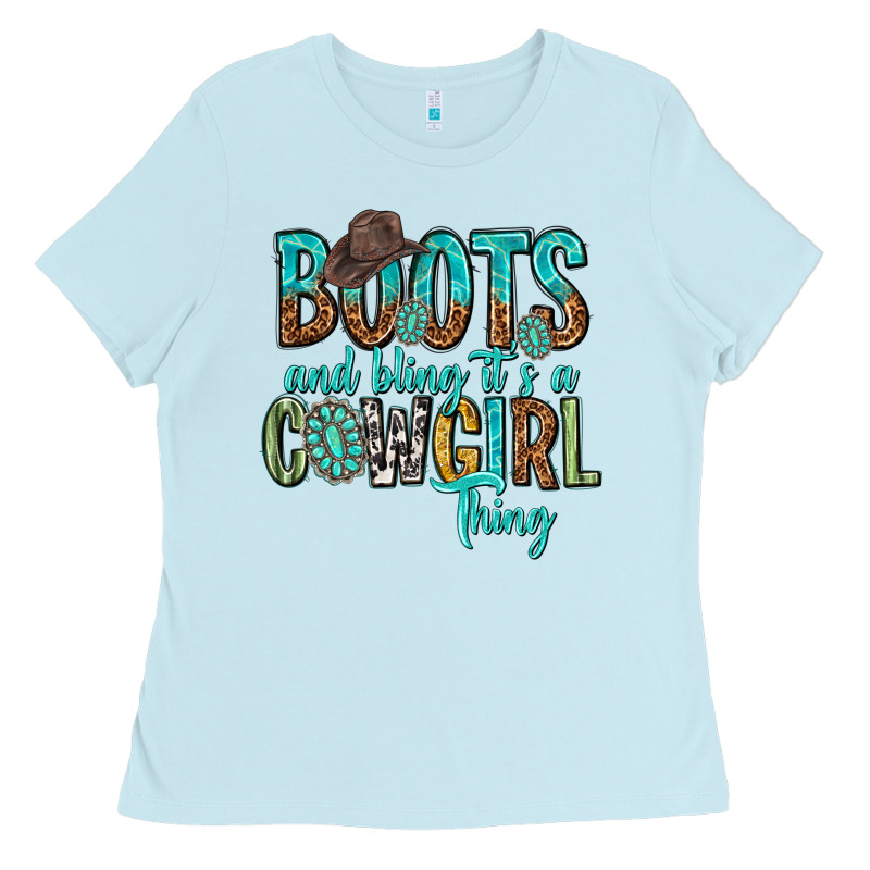 Boots And Bling Its A Cowgirl Thing Ladies Tee by texasbilliewilder | Teevron