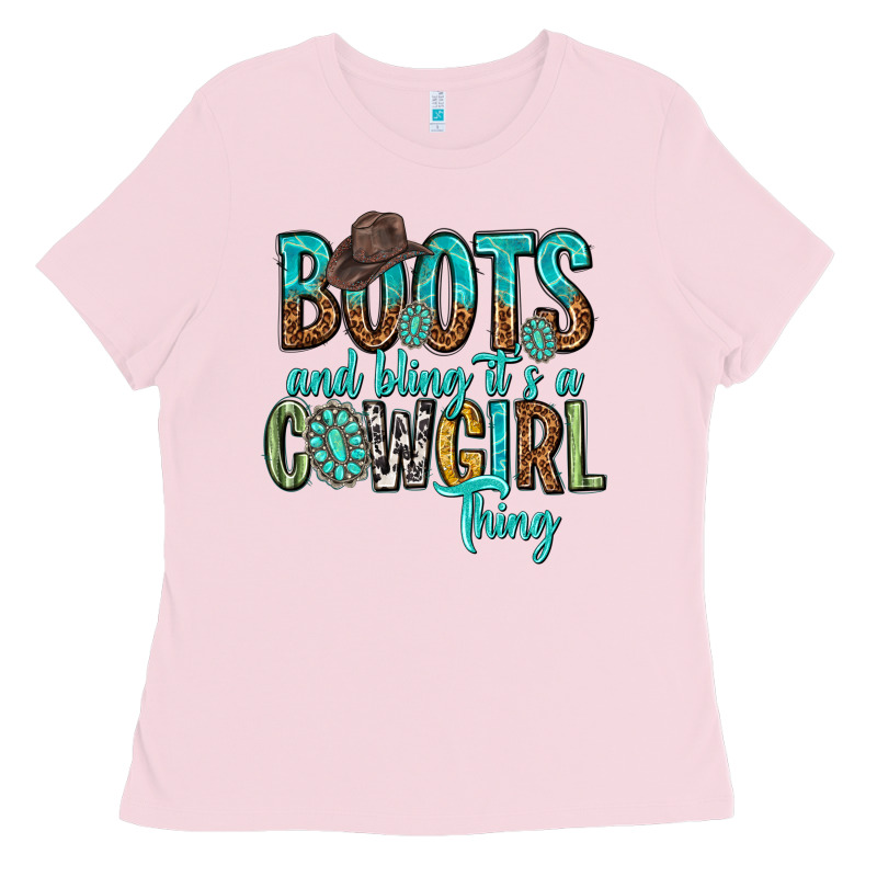 Boots And Bling Its A Cowgirl Thing Ladies Tee by texasbilliewilder | Teevron