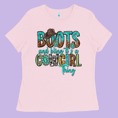 Boots And Bling Its A Cowgirl Thing Ladies Tee Designed By Texasbilliewilder