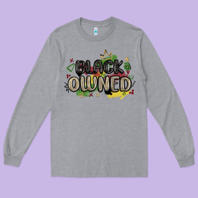 Black Owned Long Sleeve Tee Designed By Maliassmallbusiness