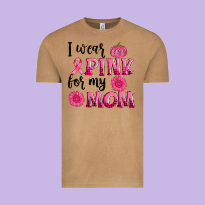I Wear Pink For My Mom Sunlower And Pumpkin Vintage Tee Designed By Adodesignshop