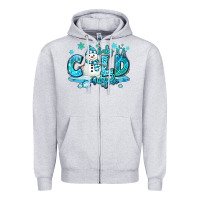 Heather Grey baby its cold outside Zipper Hoodie - MaliasSmallBusiness