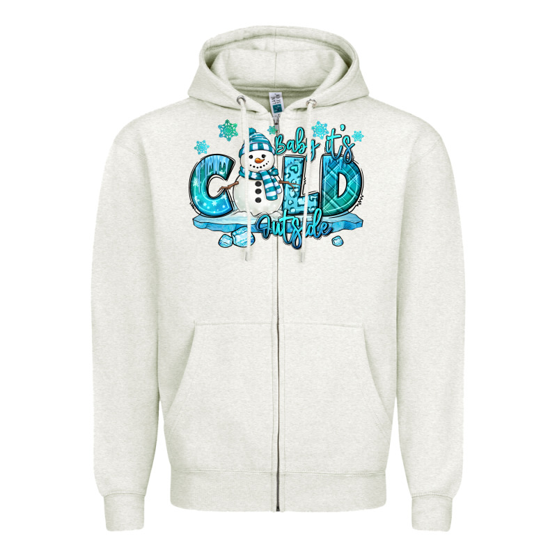 Baby Its Cold Outside Zipper Hoodie by MaliasSmallBusiness | Teevron