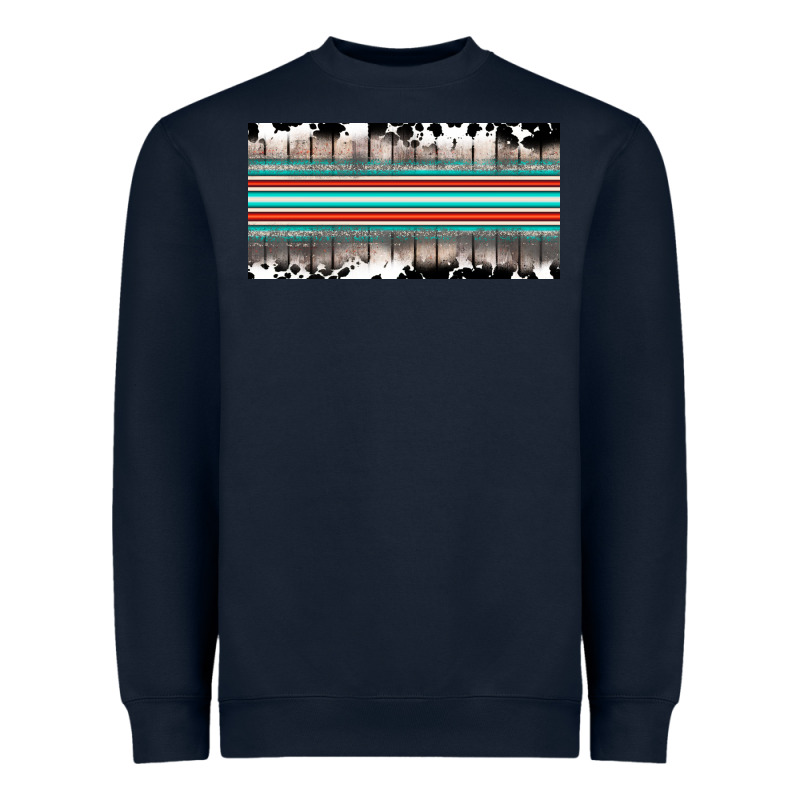 Western Cowhide Serape Sunflower Mama License Plate Heavyweight Sweatshirt by BarkalooDesign | Teevron