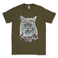 Army Green Bobcat Head Classic Tee - LillyAllenDesigns