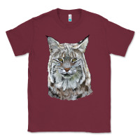 Burgundy Bobcat Head Classic Tee - LillyAllenDesigns