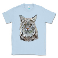 Dusty Blue Bobcat Head Classic Tee - LillyAllenDesigns
