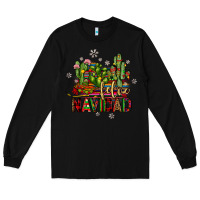 Black feliz navidad cactus Long Sleeve Tee - JahusDesignShop