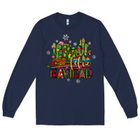 Navy feliz navidad cactus Long Sleeve Tee - JahusDesignShop