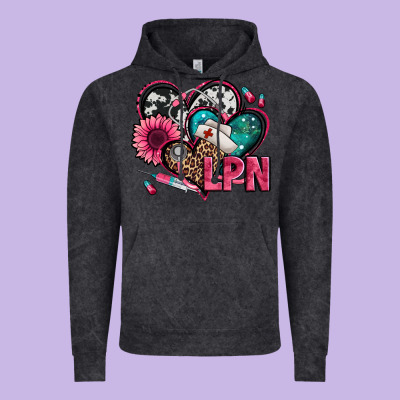 Lpn Licensed Practical Nurse Hearts Vintage Hoodie Designed By Jasminsmagicworld