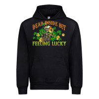 Black Dead inside but feeling lucky St. Patrick's Day Urban Hoodie - CowGirlArtShop