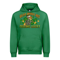 Emerald Dead inside but feeling lucky St. Patrick's Day Urban Hoodie - CowGirlArtShop