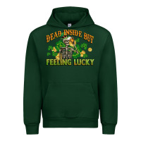 Forest Green Dead inside but feeling lucky St. Patrick's Day Urban Hoodie - CowGirlArtShop