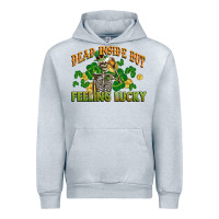 Heather Grey Dead inside but feeling lucky St. Patrick's Day Urban Hoodie - CowGirlArtShop