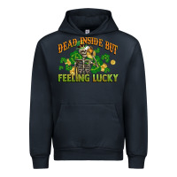 Navy Dead inside but feeling lucky St. Patrick's Day Urban Hoodie - CowGirlArtShop