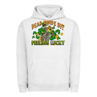 Pigment Lunar Rock Dead inside but feeling lucky St. Patrick's Day Urban Hoodie - CowGirlArtShop