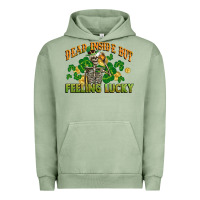 Pigment Oil Green Dead inside but feeling lucky St. Patrick's Day Urban Hoodie - CowGirlArtShop