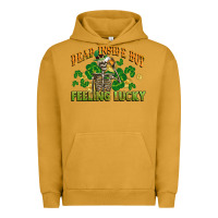 Pigment Peanut Butter Dead inside but feeling lucky St. Patrick's Day Urban Hoodie - CowGirlArtShop
